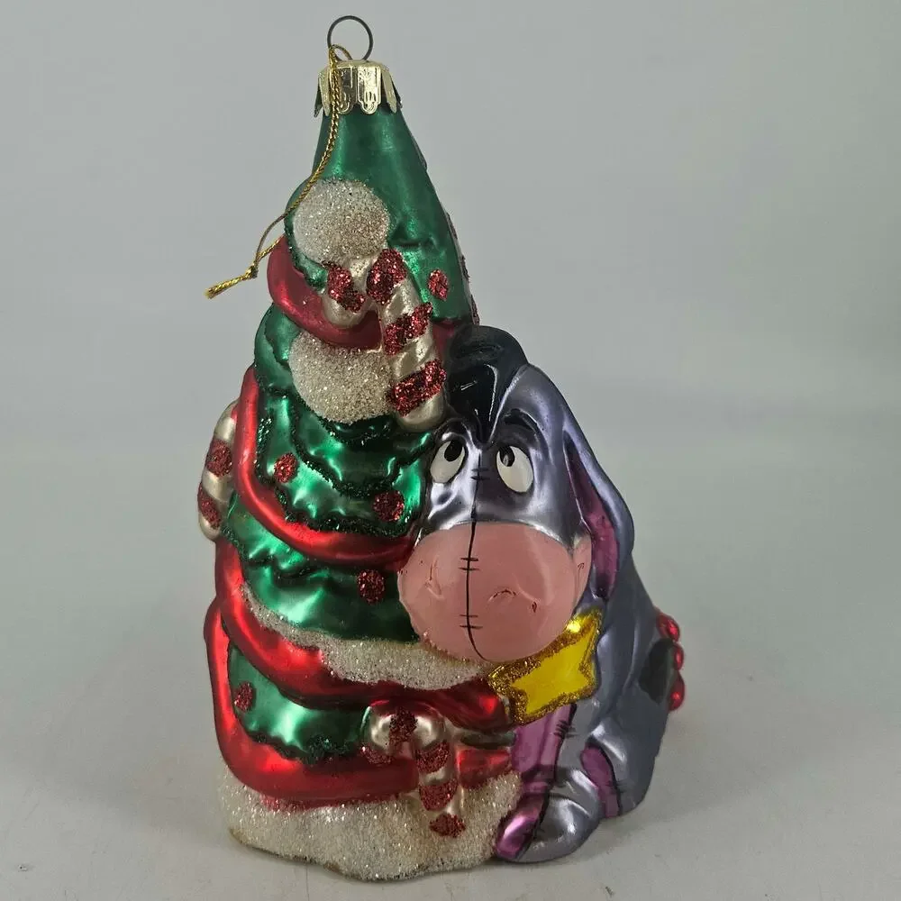 Disney Eeyore Winnie the Pooh European Style Glass Ornament Santa’s Best
